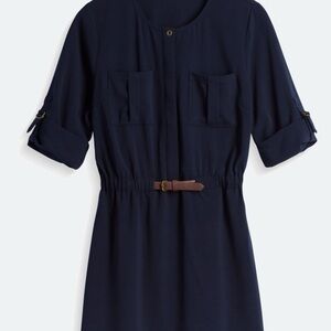 Delaine Belted Skirt Navy Drwss